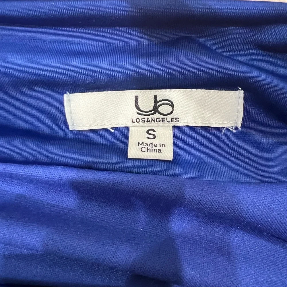 Ya Los Angeles blue mini dress asymmetrical one shoulder size small - Picture 3 of 4
